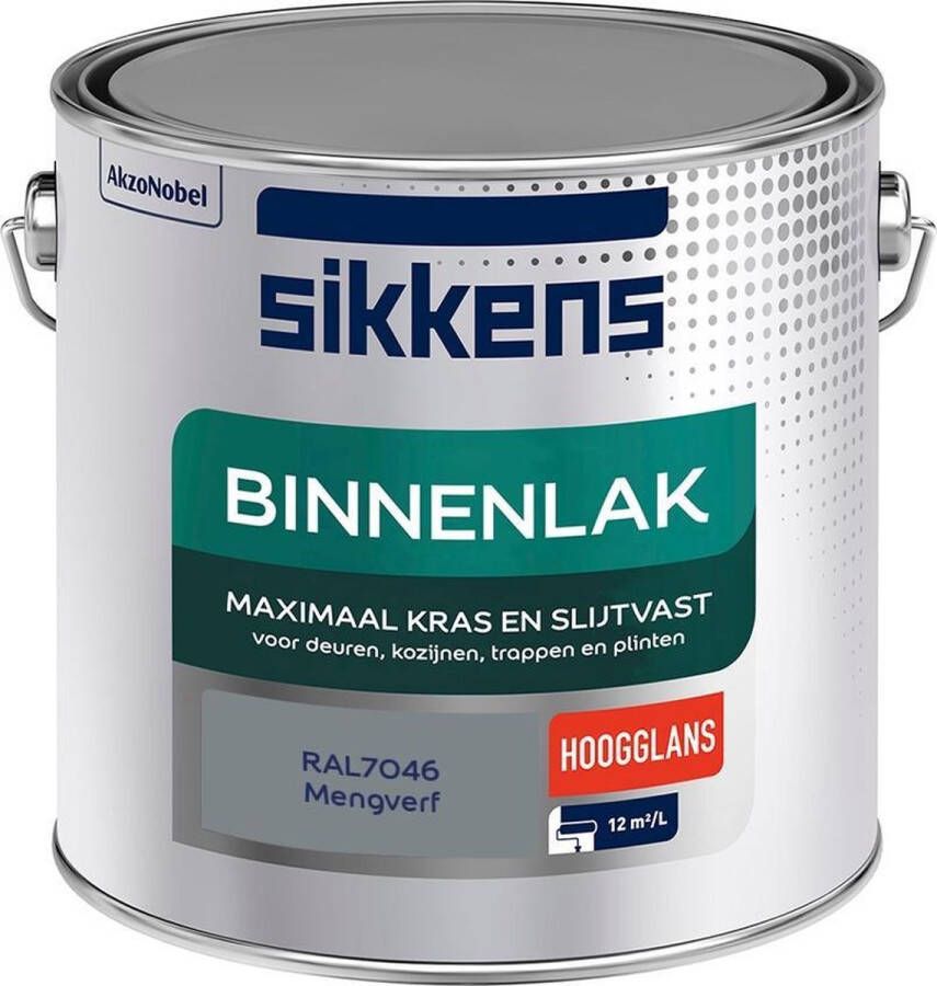 Sikkens Binnenlak Verf Hoogglans Mengkleur RAL7046 2 5 liter