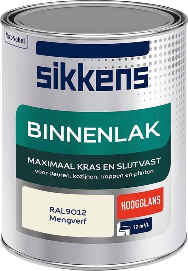 Sikkens Binnenlak Verf Hoogglans Mengkleur RAL9012 1 liter