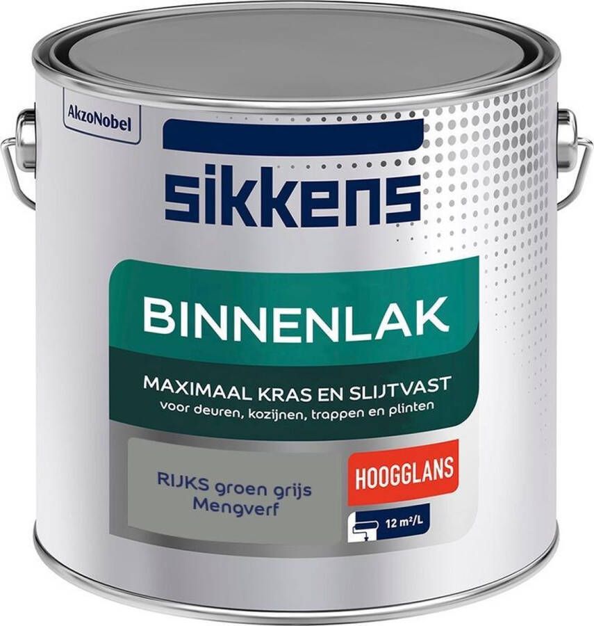 Sikkens Binnenlak Verf Hoogglans Mengkleur RIJKS groen grijs 2 5 liter