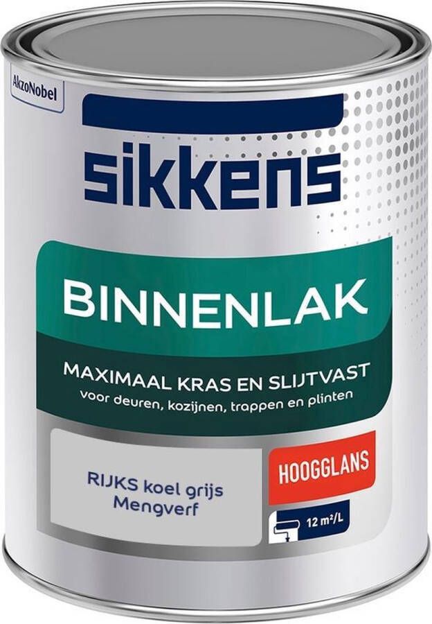 Sikkens Binnenlak Verf Hoogglans Mengkleur RIJKS koel grijs 1 liter