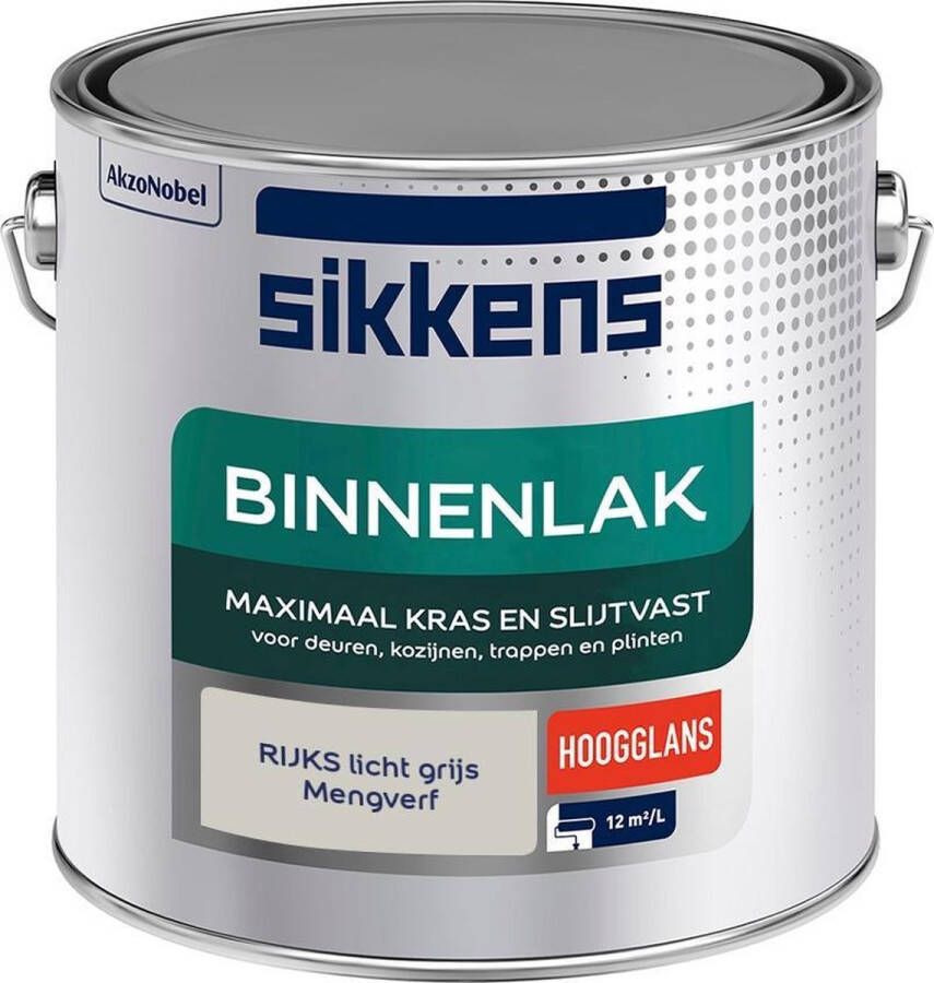 Sikkens Binnenlak Verf Hoogglans Mengkleur RIJKS licht grijs 2 5 liter