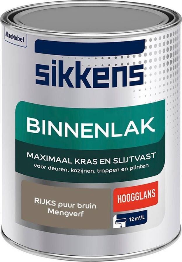 Sikkens Binnenlak Verf Hoogglans Mengkleur RIJKS puur bruin 1 liter