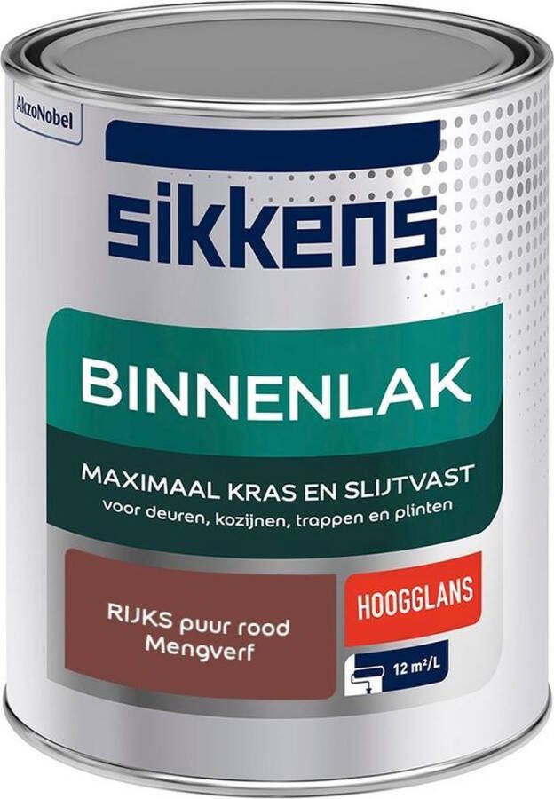 Sikkens Binnenlak Verf Hoogglans Mengkleur RIJKS puur rood 1 liter