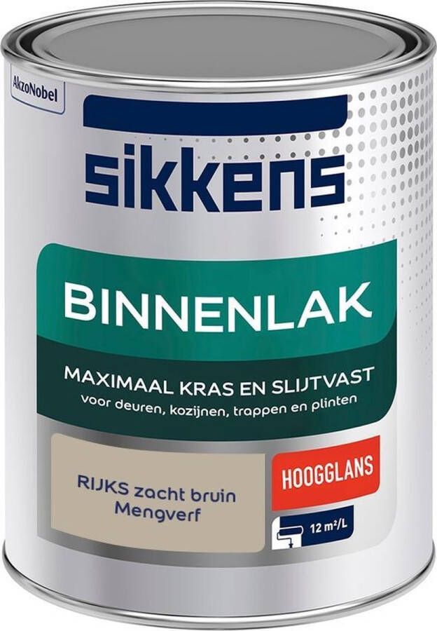 Sikkens Binnenlak Verf Hoogglans Mengkleur RIJKS zacht bruin 1 liter