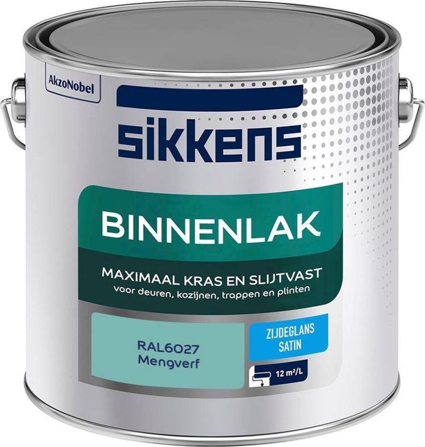 Sikkens Binnenlak Verf Zijdeglans Mengkleur RAL6027 2.5L