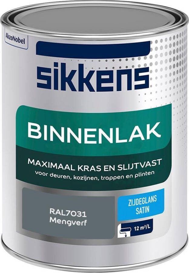 Sikkens Binnenlak Verf Zijdeglans Mengkleur RAL7031 1L