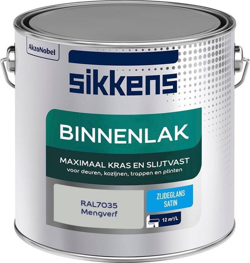 Sikkens Binnenlak Verf Zijdeglans Mengkleur RAL7035 2.5L