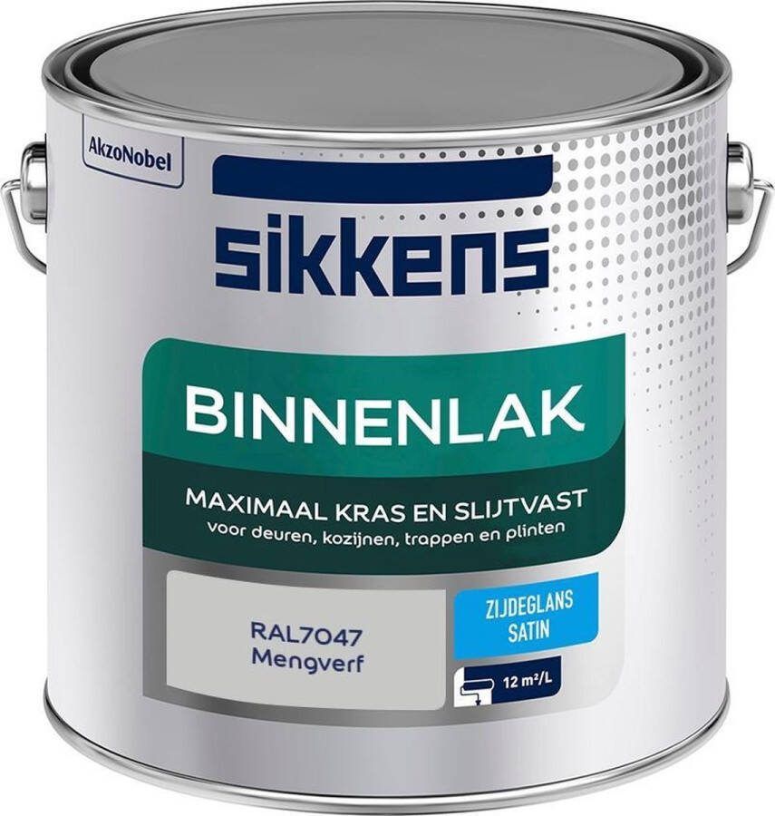 Sikkens Binnenlak Verf Zijdeglans Mengkleur RAL7047 2.5L