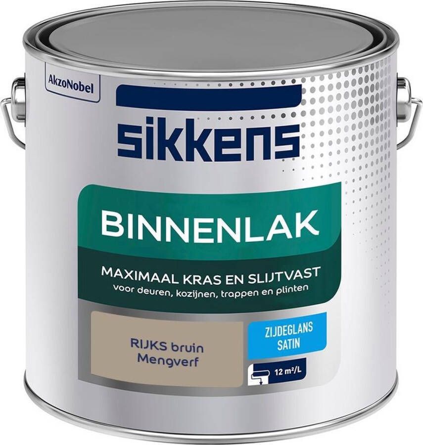 Sikkens Binnenlak Verf Zijdeglans Mengkleur RIJKS bruin 2 5 liter