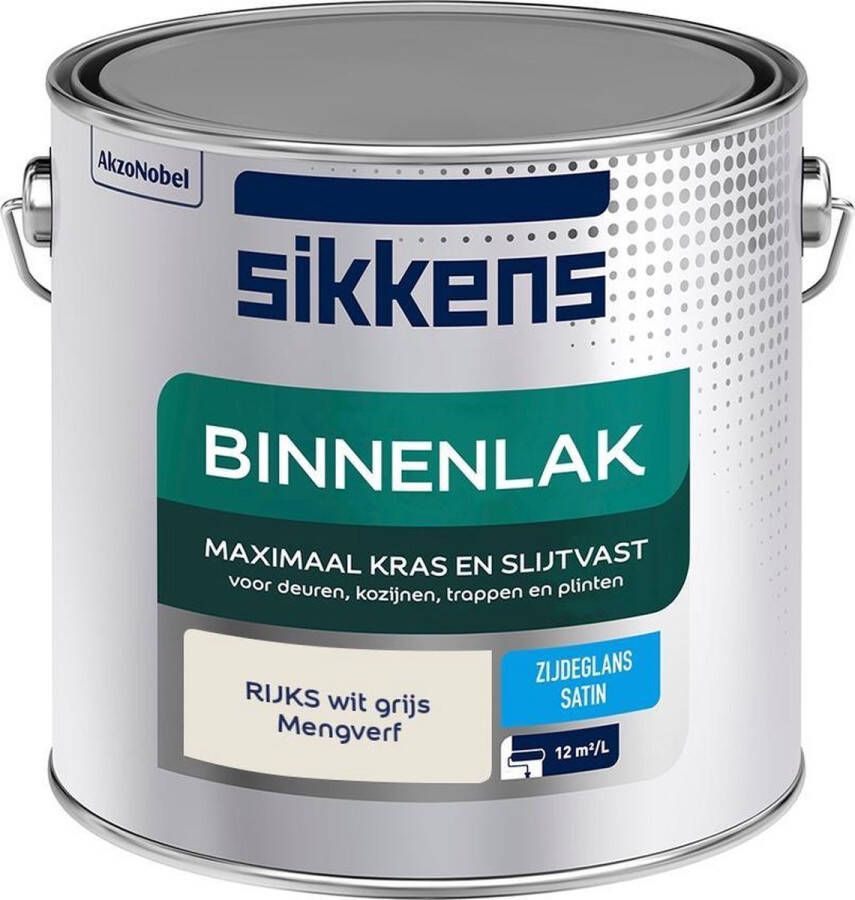 Sikkens Binnenlak Verf Zijdeglans Mengkleur RIJKS wit grijs 2 5 liter