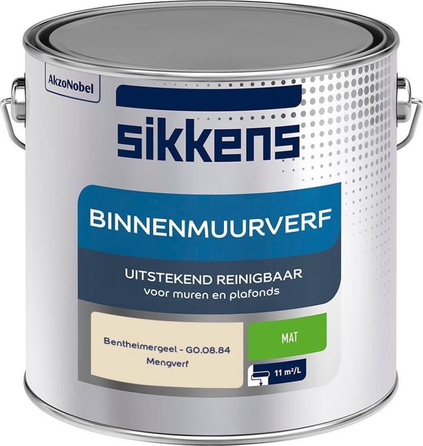 Sikkens Binnenmuurverf Muurverf Mengkleur Bentheimergeel G0.08.84 2 5 liter