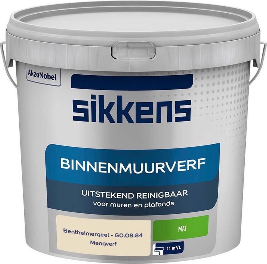 Sikkens Binnenmuurverf Muurverf Mengkleur Bentheimergeel G0.08.84 5 Liter