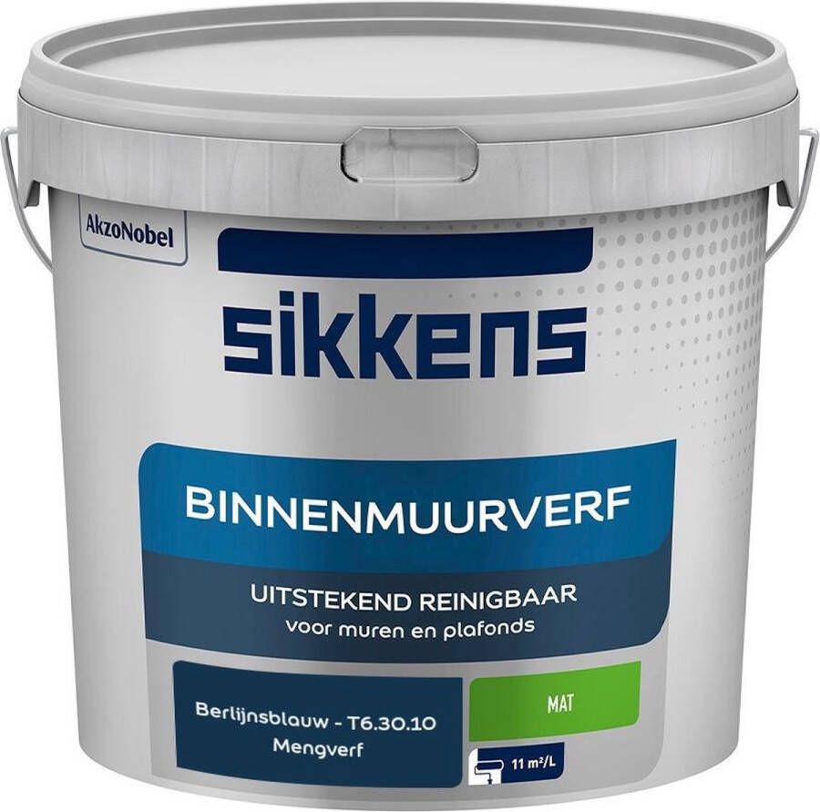 Sikkens Binnenmuurverf Muurverf Mengkleur Berlijnsblauw T6.30.10 5 Liter