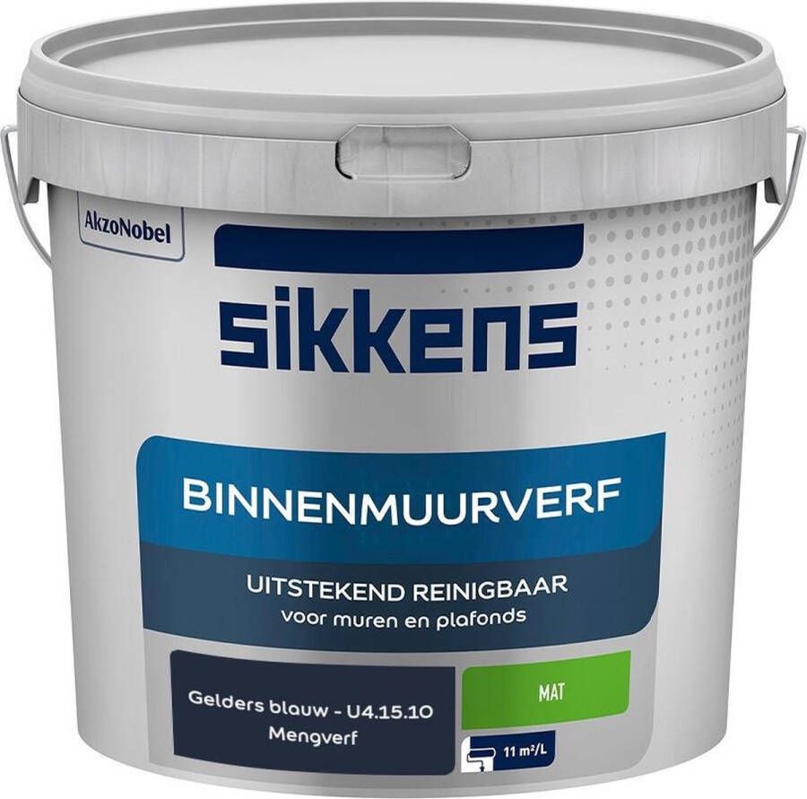 Sikkens Binnenmuurverf Muurverf Mengkleur Gelders blauw U4.15.10 5 Liter