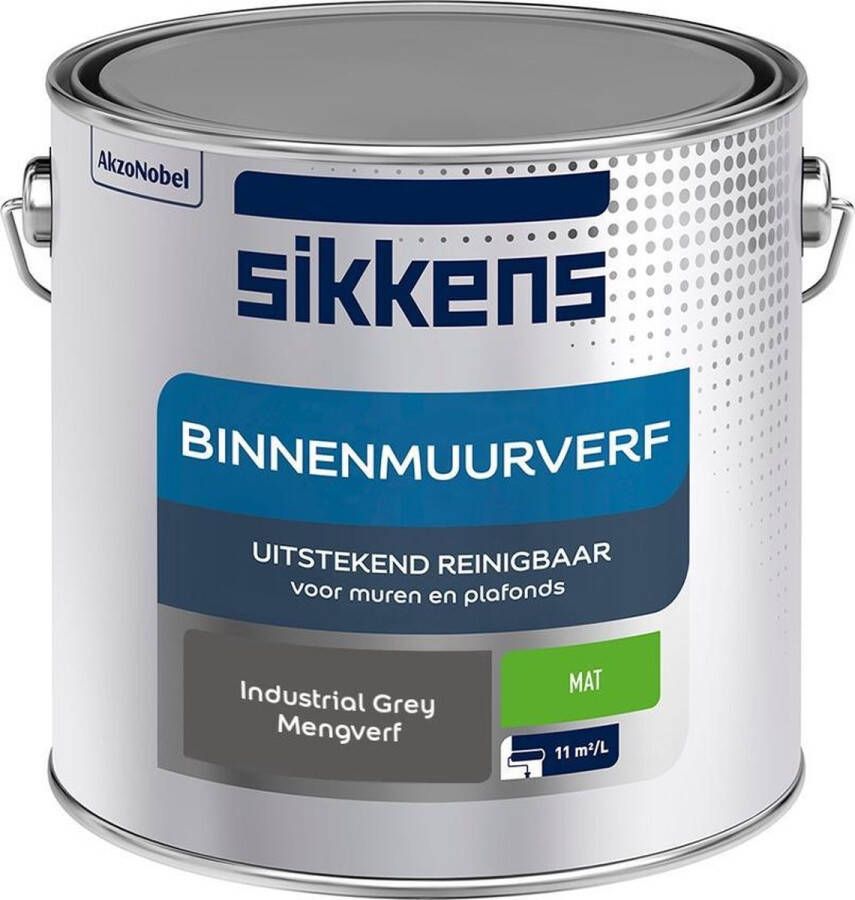 Sikkens Binnenmuurverf Muurverf Mengkleur Industrial Grey 2 5 Liter