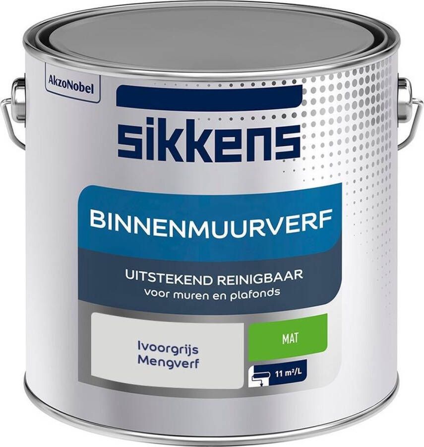 Sikkens Binnenmuurverf Muurverf Mengkleur Ivoorgrijs 2 5 Liter