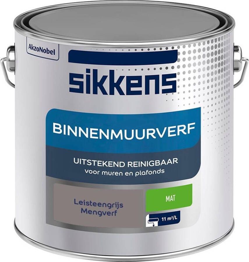 Sikkens Binnenmuurverf Muurverf Mengkleur Leisteengrijs 2 5 Liter