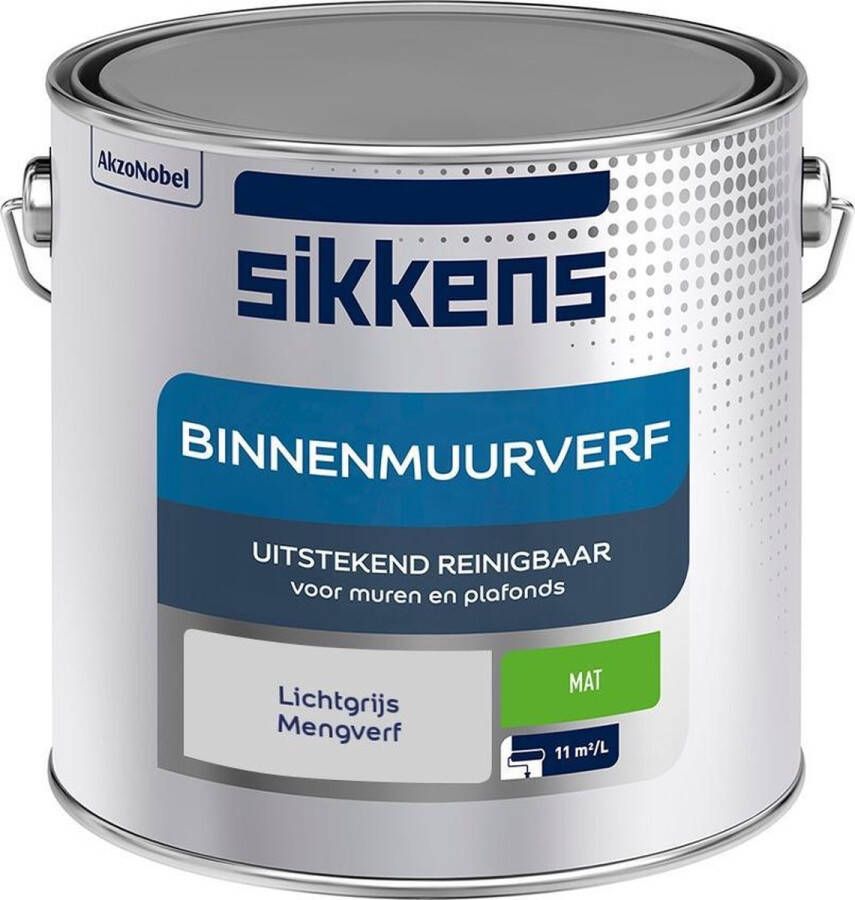 Sikkens Binnenmuurverf Muurverf Mengkleur Lichtgrijs 2 5 Liter