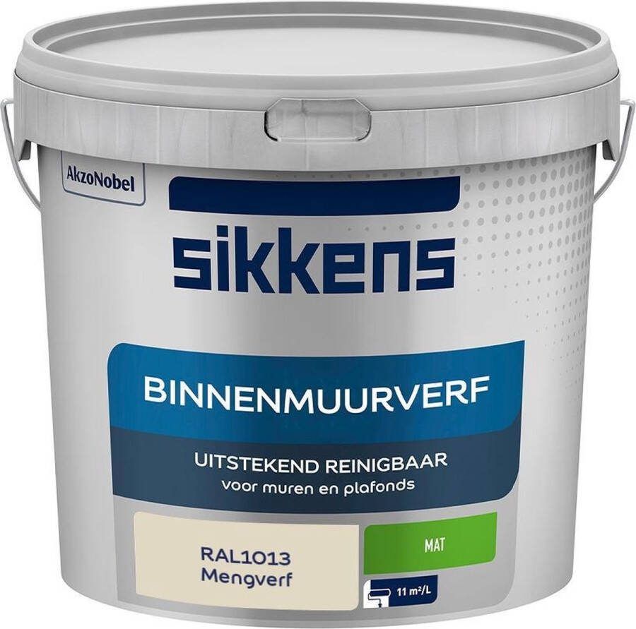 Sikkens Binnenmuurverf Muurverf Mengkleur Mat RAL1013 5L