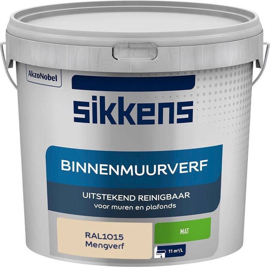Sikkens Binnenmuurverf Muurverf Mengkleur Mat RAL1015 5L