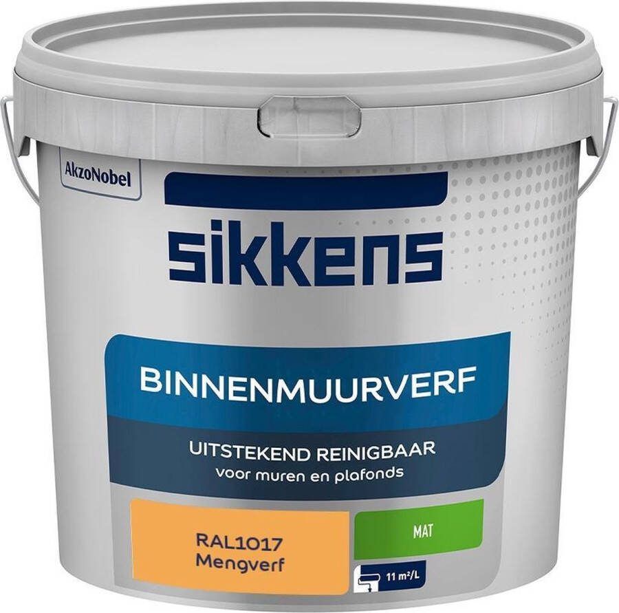 Sikkens Binnenmuurverf Muurverf Mengkleur Mat RAL1017 5L