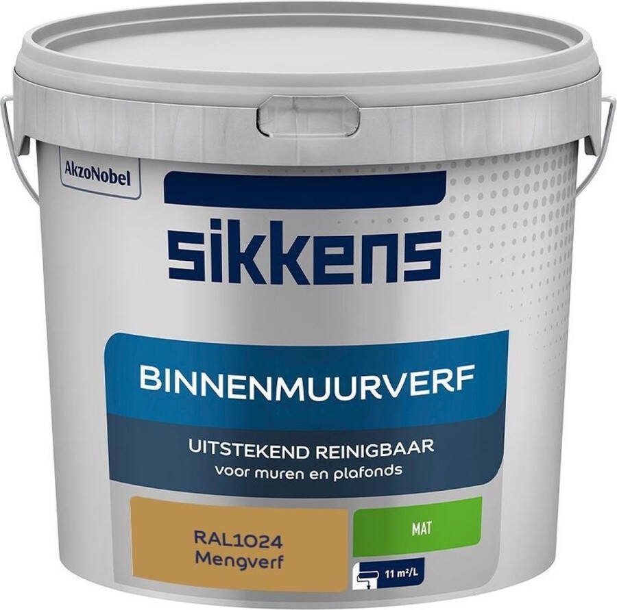 Sikkens Binnenmuurverf Muurverf Mengkleur Mat RAL1024 5L