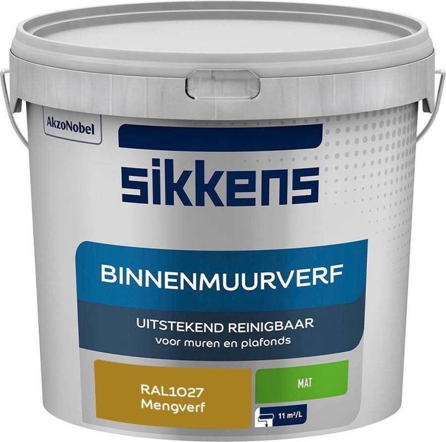 Sikkens Binnenmuurverf Muurverf Mengkleur Mat RAL1027 5L