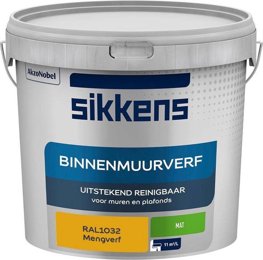 Sikkens Binnenmuurverf Muurverf Mengkleur Mat RAL1032 5L