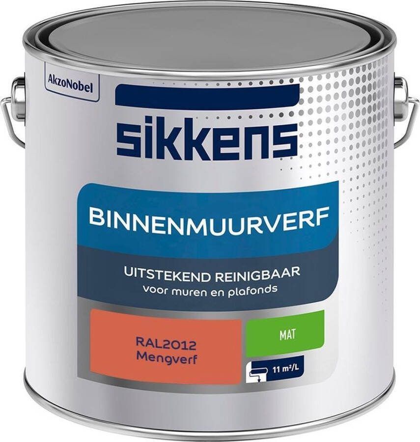 Sikkens Binnenmuurverf Muurverf Mengkleur Mat RAL2012 2.5L