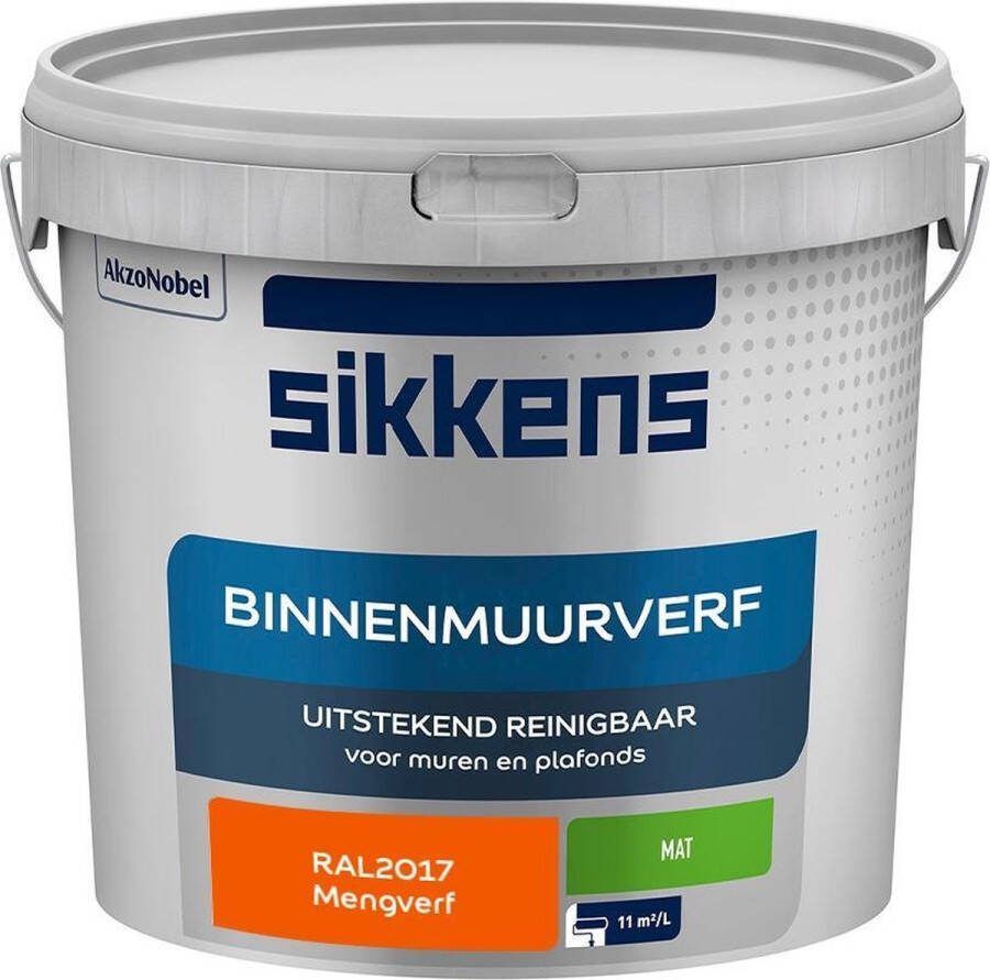 Sikkens Binnenmuurverf Muurverf Mengkleur Mat RAL2017 5L