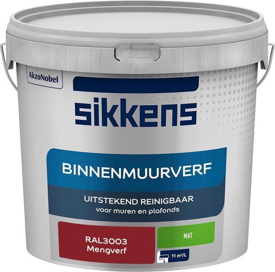 Sikkens Binnenmuurverf Muurverf Mengkleur Mat RAL3003 5L