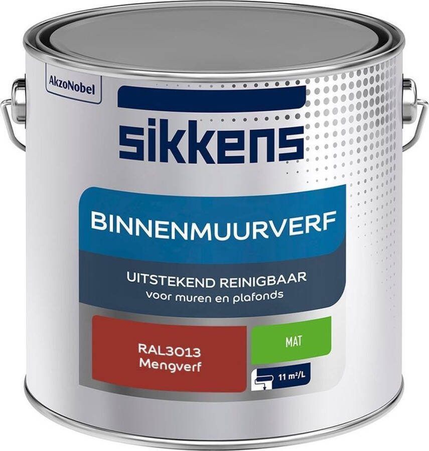 Sikkens Binnenmuurverf Muurverf Mengkleur Mat RAL3013 2.5L