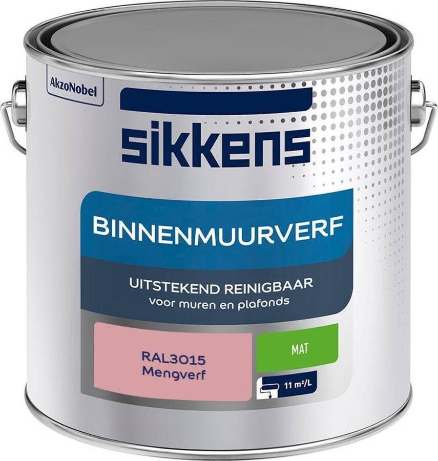 Sikkens Binnenmuurverf Muurverf Mengkleur Mat RAL3015 2.5L