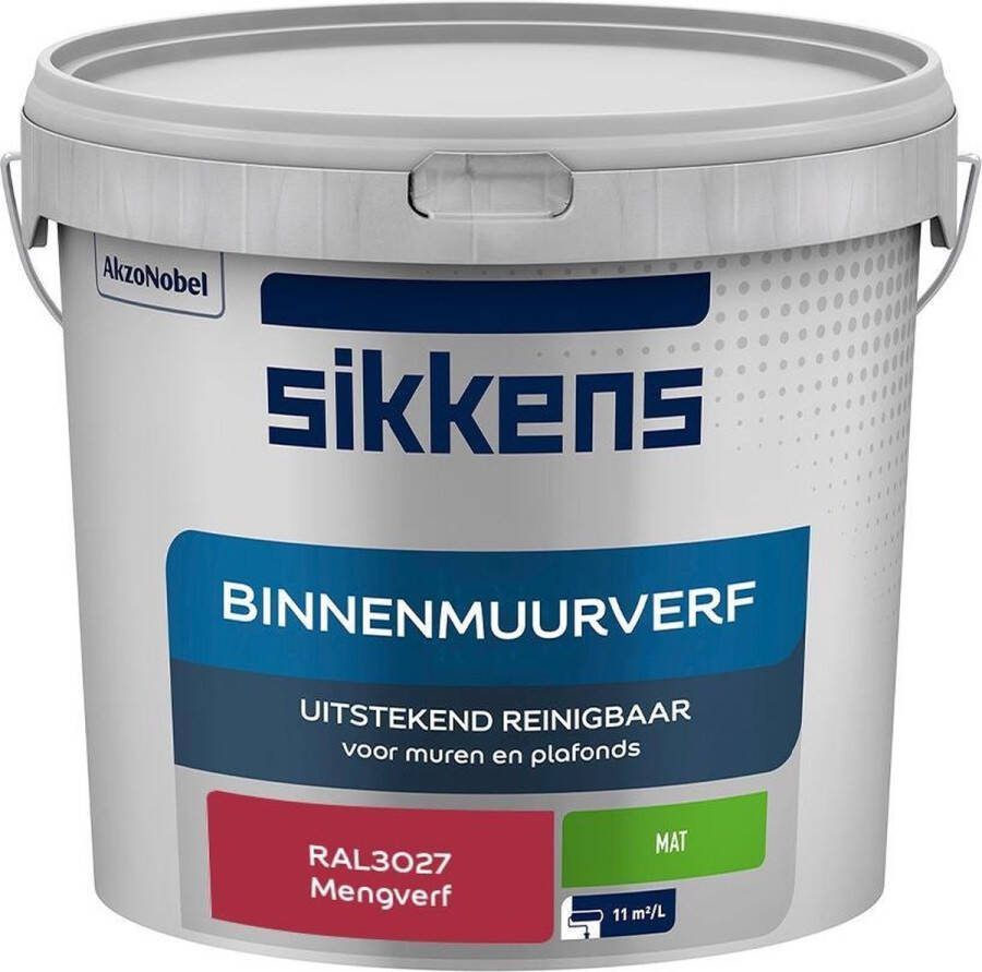 Sikkens Binnenmuurverf Muurverf Mengkleur Mat RAL3027 5L