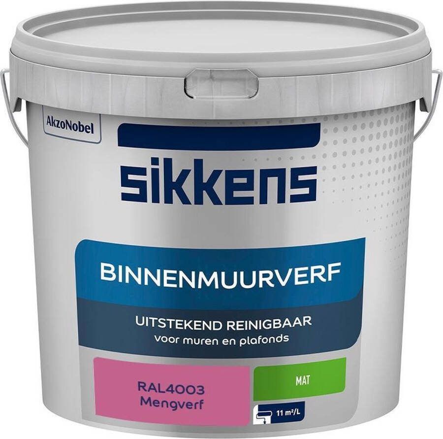 Sikkens Binnenmuurverf Muurverf Mengkleur Mat RAL4003 5L
