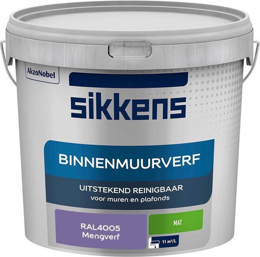 Sikkens Binnenmuurverf Muurverf Mengkleur Mat RAL4005 5L