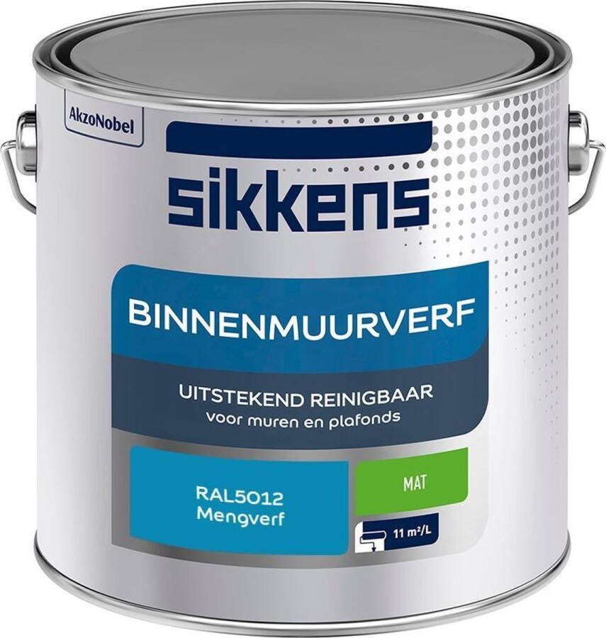 Sikkens Binnenmuurverf Muurverf Mengkleur Mat RAL5012 2.5L