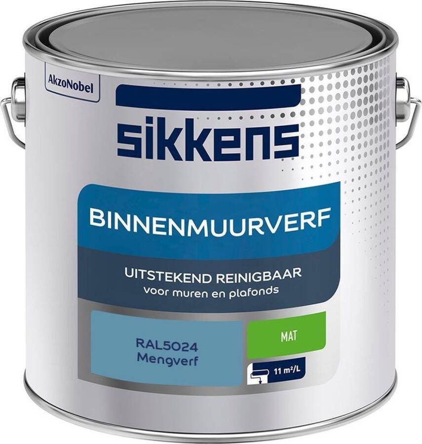 Sikkens Binnenmuurverf Muurverf Mengkleur Mat RAL5024 2.5L