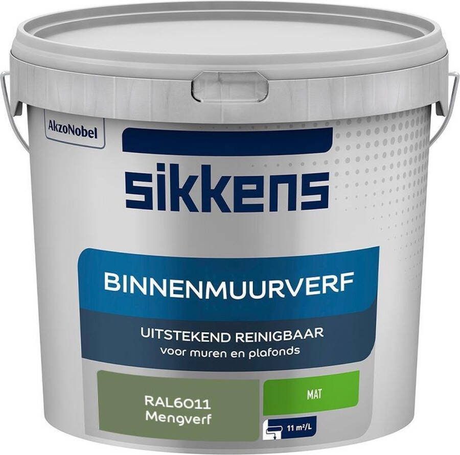 Sikkens Binnenmuurverf Muurverf Mengkleur Mat RAL6011 5L