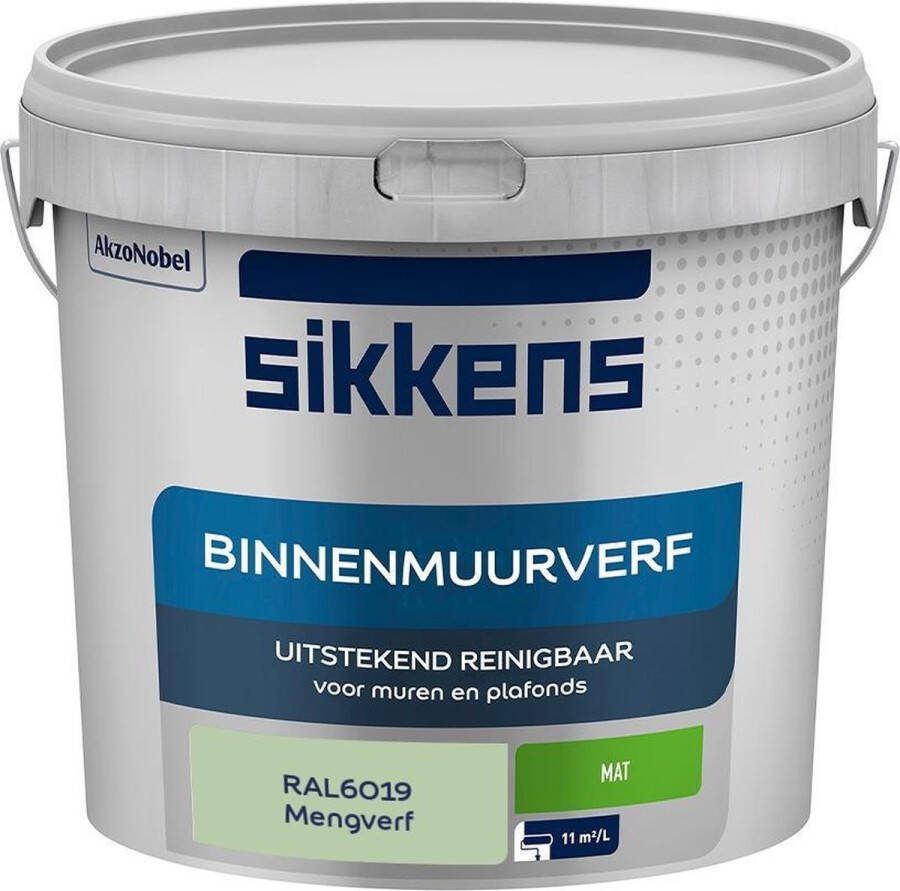 Sikkens Binnenmuurverf Muurverf Mengkleur Mat RAL6019 5L
