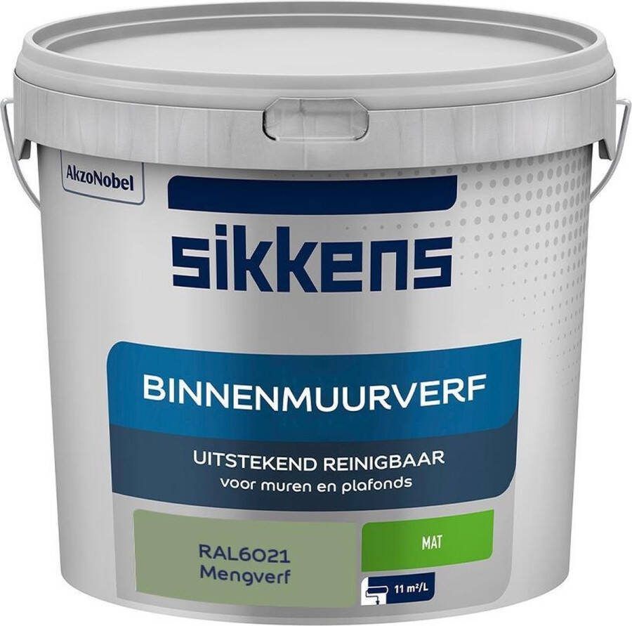 Sikkens Binnenmuurverf Muurverf Mengkleur Mat RAL6021 5L