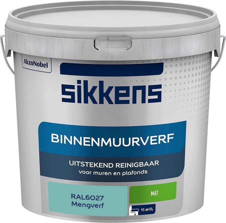 Sikkens Binnenmuurverf Muurverf Mengkleur Mat RAL6027 5L