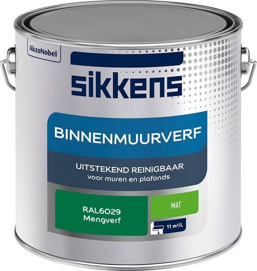 Sikkens Binnenmuurverf Muurverf Mengkleur Mat RAL6029 2.5L