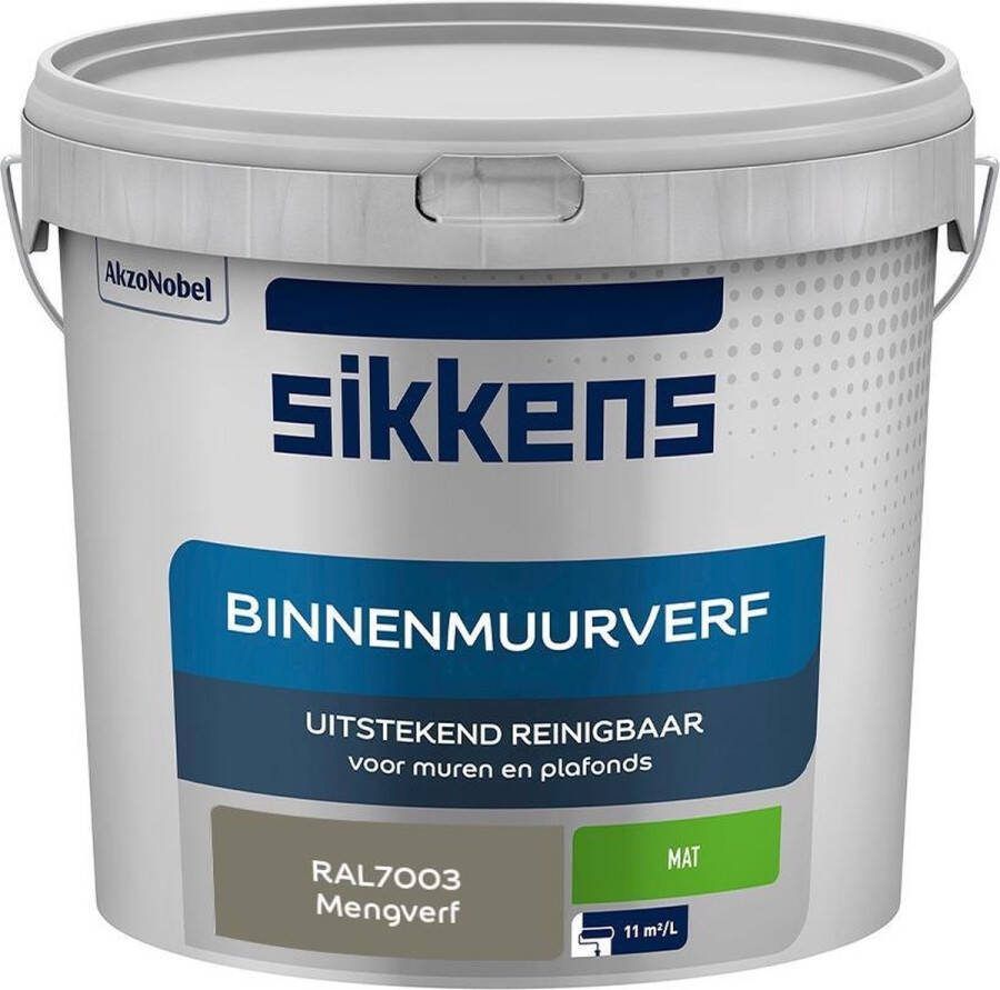 Sikkens Binnenmuurverf Muurverf Mengkleur Mat RAL7003 5L