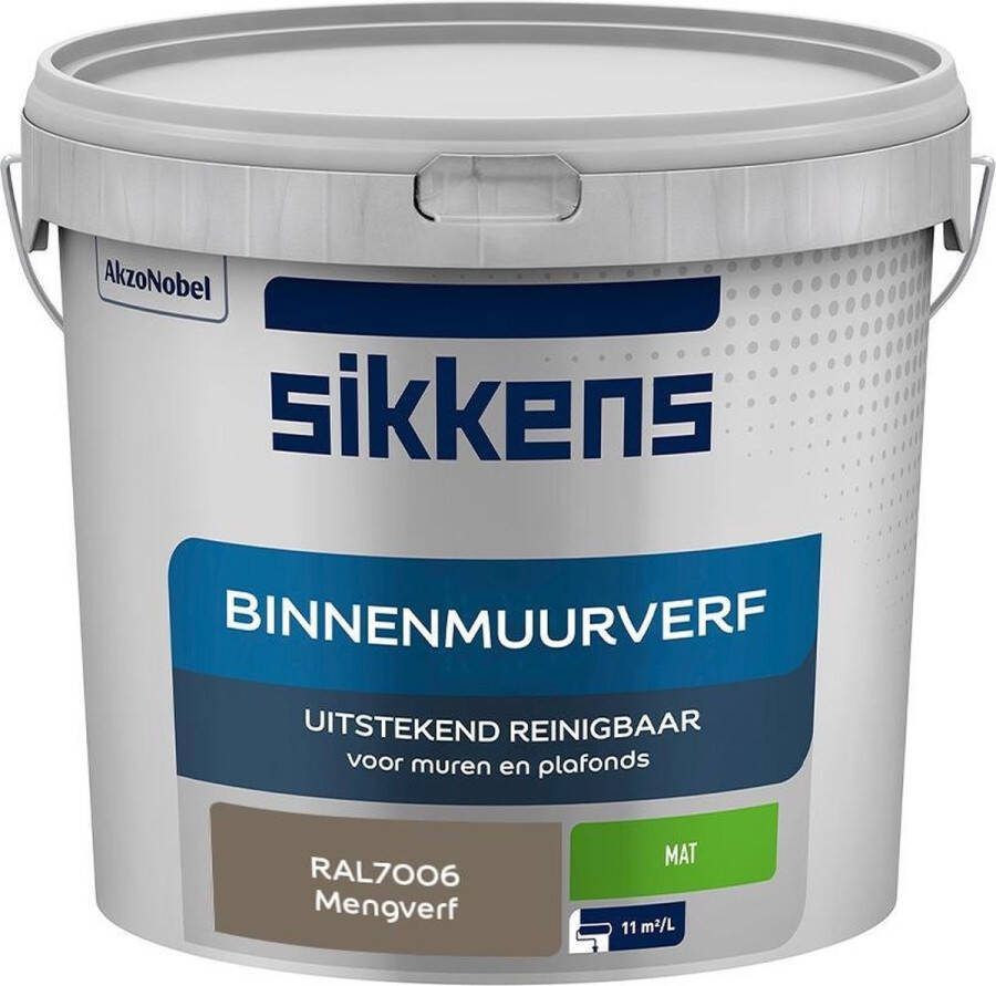 Sikkens Binnenmuurverf Muurverf Mengkleur Mat RAL7006 5L