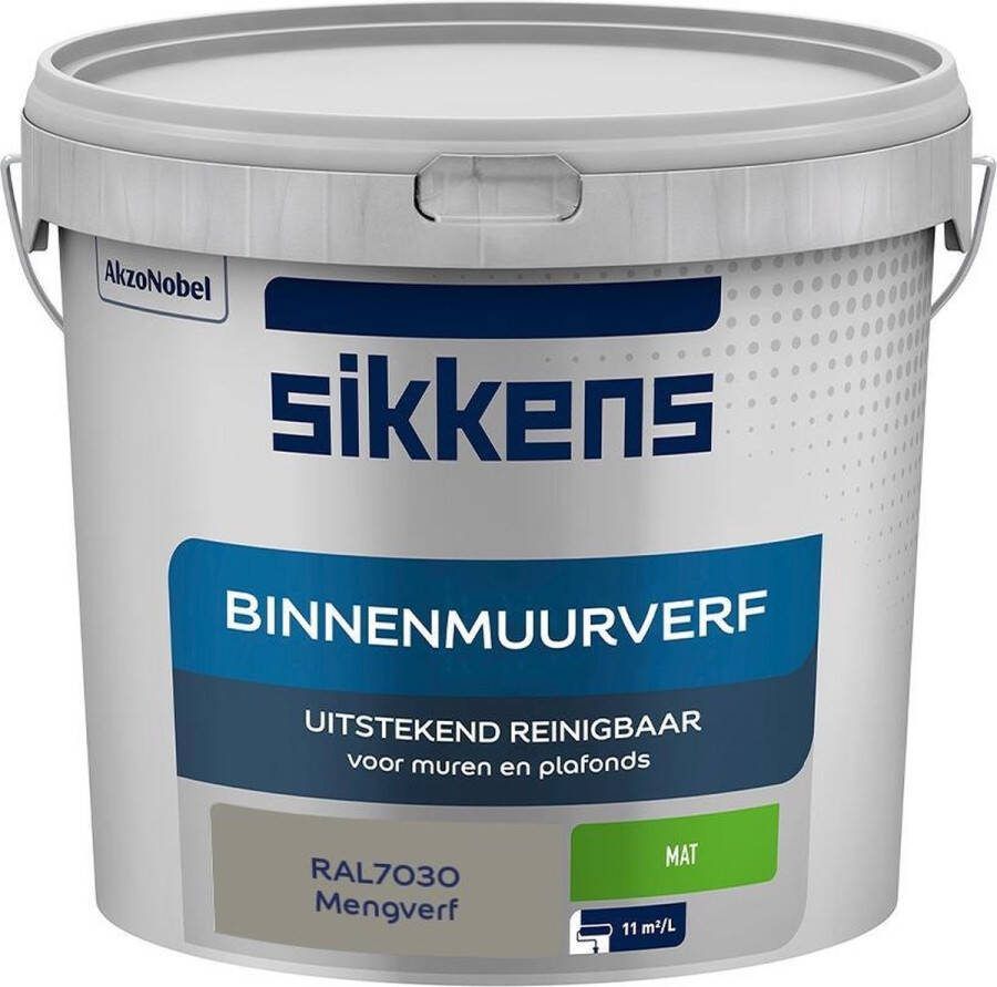 Sikkens Binnenmuurverf Muurverf Mengkleur Mat RAL7030 5L