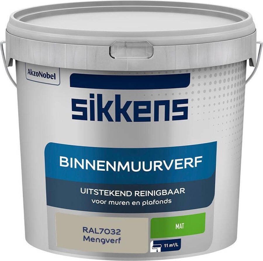 Sikkens Binnenmuurverf Muurverf Mengkleur Mat RAL7032 5L