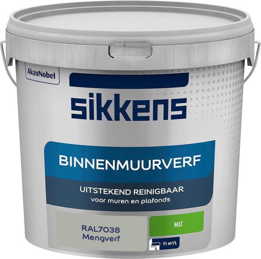 Sikkens Binnenmuurverf Muurverf Mengkleur Mat RAL7038 5L