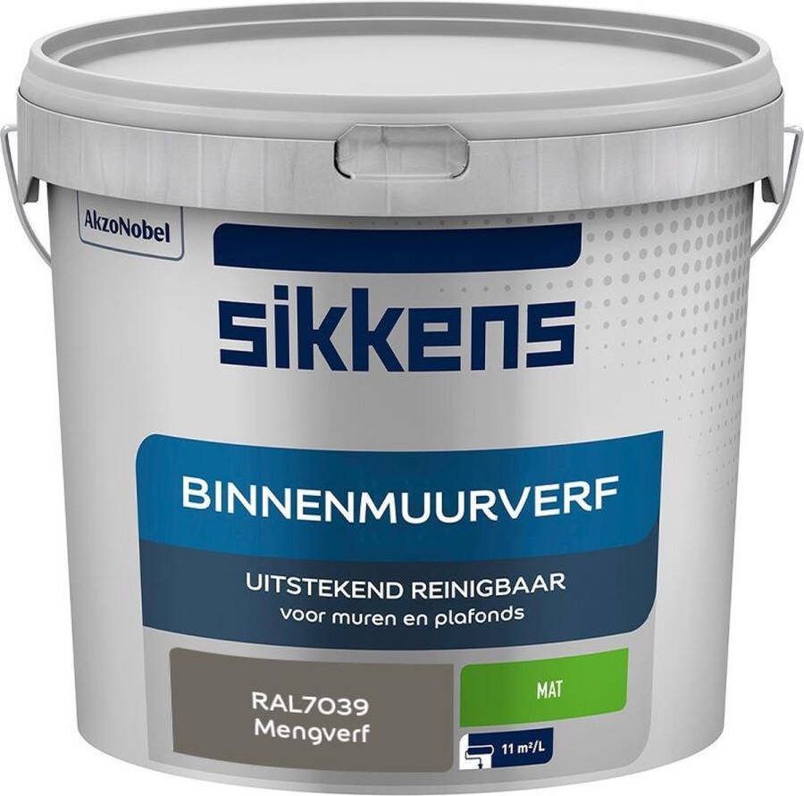 Sikkens Binnenmuurverf Muurverf Mengkleur Mat RAL7039 5L