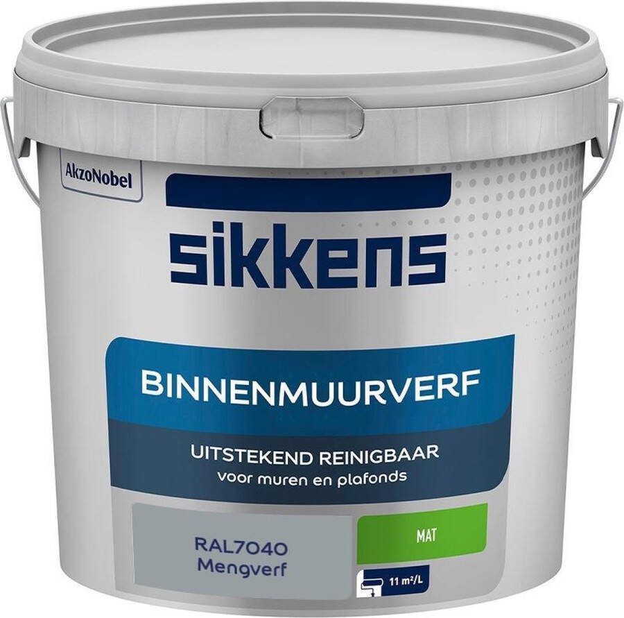 Sikkens Binnenmuurverf Muurverf Mengkleur Mat RAL7040 5L